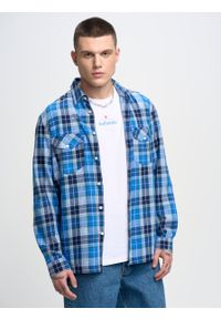 Big-Star - Koszula męska z linii Authentic w kratę niebieska Kilarsi 402. Typ kołnierza: kołnierzyk klasyczny. Kolor: niebieski. Materiał: jeans, materiał, bawełna. Długość rękawa: długi rękaw. Długość: długie. Sezon: lato. Styl: klasyczny #2