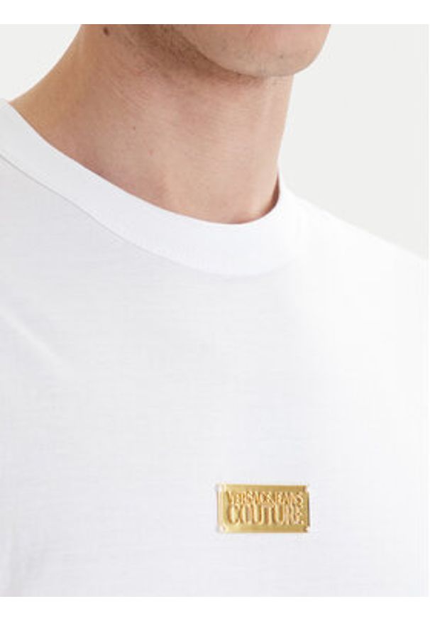 Versace Jeans Couture T-Shirt 80GAHT05 CJ00T Biały Regular Fit. Kolor: biały. Materiał: bawełna