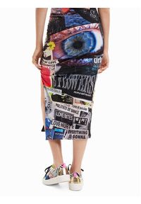 Desigual Spódnica midi Posters 23SWFK09 Kolorowy Slim Fit. Materiał: syntetyk. Wzór: kolorowy #5