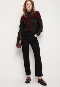 Born2be - Czarne Jeansy o Prostym Kroju z Regularnym Stanem Aklinne. Okazja: na co dzień. Kolor: czarny. Styl: casual #7