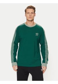 Adidas - adidas Longsleeve adicolor Classics 3-Stripes JD0540 Zielony Slim Fit. Kolor: zielony. Materiał: bawełna. Długość rękawa: długi rękaw