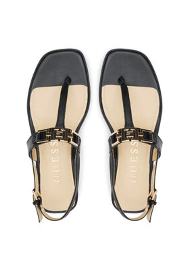 Guess Sandały FLJREL LEA21 Czarny. Kolor: czarny. Materiał: skóra