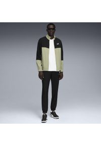 Puma - Męski dres z blokami kolorów z tkaniny PUMA. Kolor: zielony. Materiał: tkanina, dresówka. Sport: fitness #2