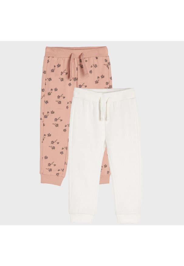 Sinsay - Spodnie dresowe 2 pack - Różowy. Kolor: różowy. Materiał: dresówka