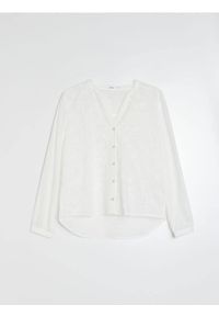 Sinsay - Bawełniana koszula z haftowanym wzorem - biały. Kolor: biały. Materiał: bawełna. Wzór: haft #1