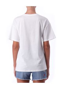 Ermanno Firenze - ERMANNO FIRENZE - Biały t-shirt z kolorowym haftem. Kolor: biały. Materiał: bawełna. Długość: długie. Wzór: haft, kolorowy. Sezon: lato, wiosna #2