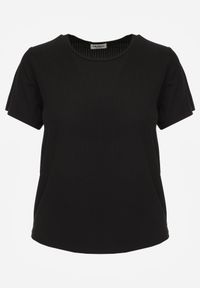 Renee - Czarny T-shirt Basic z Okrągłym Dekoltem Dolea. Okazja: na co dzień. Kolor: czarny. Materiał: jeans. Długość: krótkie. Wzór: gładki. Styl: casual #8