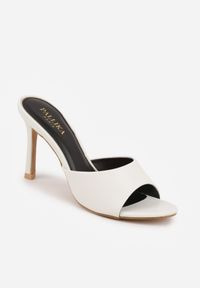 Renee - Białe Klapki z Wyciętą Cholewką Glyserris. Okazja: na imprezę, na co dzień. Kolor: biały. Materiał: skóra. Styl: casual, elegancki #5