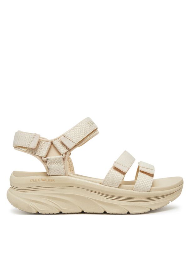 skechers - Skechers Sandały D'Lux Walker-Going-Out Vibes 119828/NAT Beżowy. Kolor: beżowy. Materiał: materiał