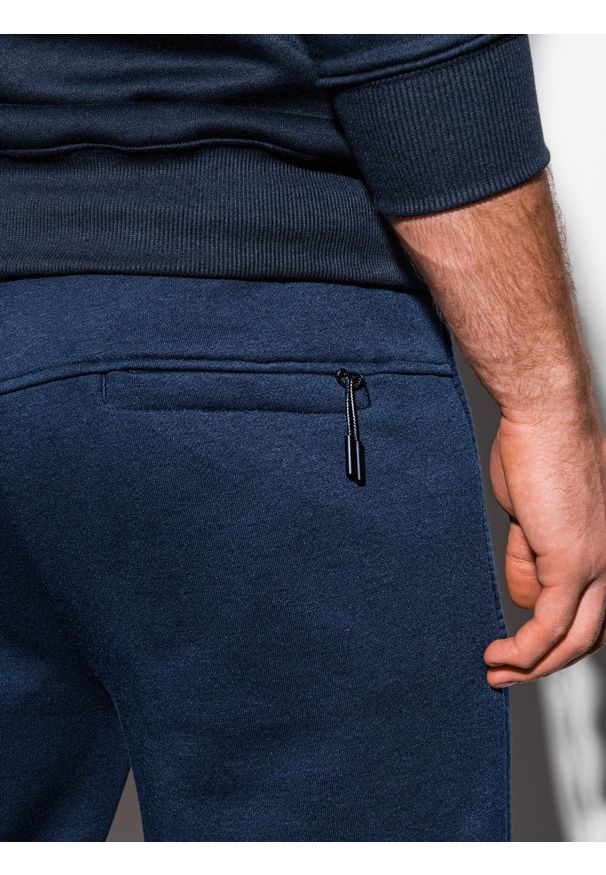 Ombre Clothing - Spodnie męskie dresowe joggery P920 - granatowe - XXL. Kolor: niebieski. Materiał: dresówka