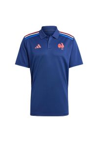 Adidas - Koszulka France Rugby Home Supporter Polo. Typ kołnierza: polo. Kolor: niebieski. Materiał: materiał