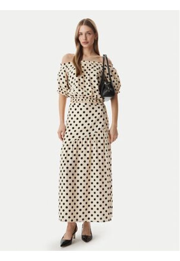 Morgan Spódnica maxi 261-JOVITA Beżowy Regular Fit. Kolor: beżowy. Materiał: wiskoza