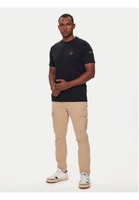 Napapijri T-Shirt S-Badge NP0A4I3N Czarny Regular Fit. Kolor: czarny. Materiał: bawełna