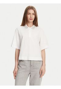 Marella Polo Gonzaga 2513951014 Biały Relaxed Fit. Typ kołnierza: polo. Kolor: biały. Materiał: bawełna #1