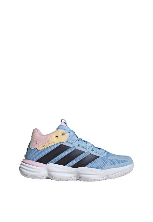 Adidas - Buty halowe Court Stabil Indoor. Kolor: pomarańczowy, niebieski, wielokolorowy