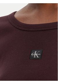 Calvin Klein Jeans T-Shirt LV047C200G Brązowy Slim Fit. Kolor: brązowy. Materiał: bawełna #2
