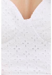 Marciano Guess bluzka bawełniana damska kolor biały gładka. Kolor: biały. Materiał: bawełna. Wzór: gładki #5