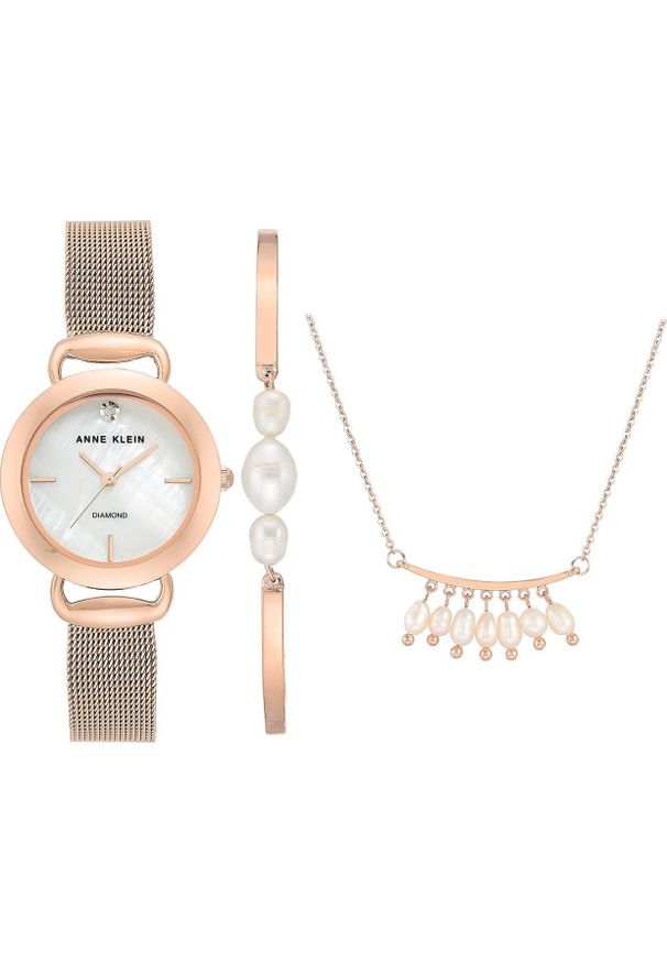 Zegarek Anne Klein Zegarek damski Anne Klein AK-3840RGST różowe złoto. Kolor: złoty, wielokolorowy, różowy