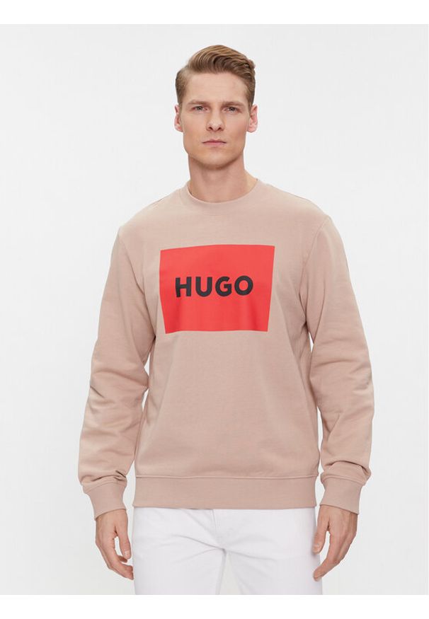 Hugo Bluza Duragol222 50467944 Beżowy Regular Fit. Kolor: beżowy. Materiał: bawełna