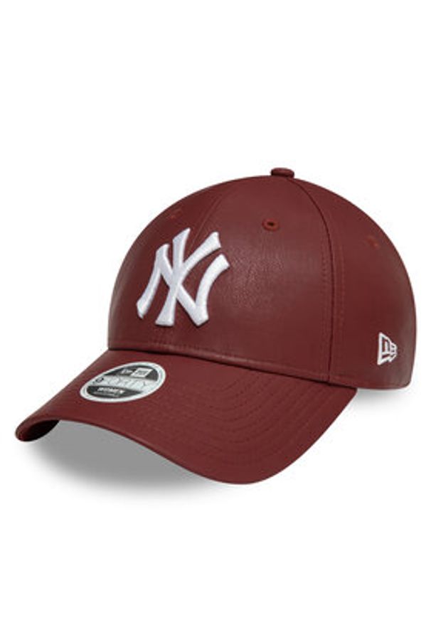 New Era Czapka z daszkiem New York Yankees Crinkled Pu 9Forty 60595395 Bordowy. Kolor: czerwony. Materiał: materiał, bawełna