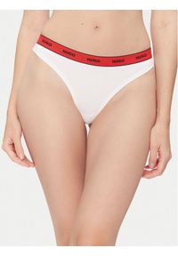 Hugo - HUGO Stringi Thong Stripe Pyp 50545700 Biały. Kolor: biały. Materiał: bawełna