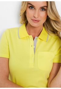 Sukienka shirtowa polo bonprix jasny oliwkowy - srebrnoszary. Typ kołnierza: polo. Kolor: żółty. Styl: elegancki #7