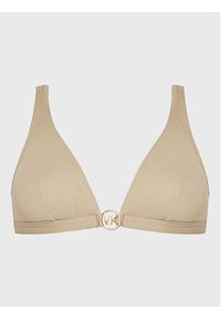 MICHAEL Michael Kors Góra od bikini Iconic Solids MM7M509 Beżowy. Kolor: beżowy. Materiał: syntetyk