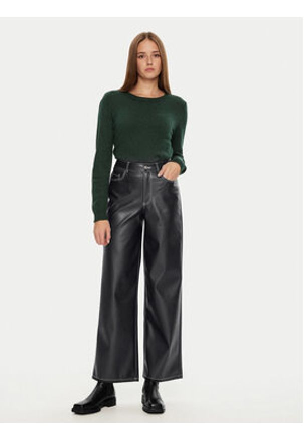 JJXX Spodnie z imitacji skóry Lila 12276595 Czarny Wide Leg. Kolor: czarny. Materiał: skóra