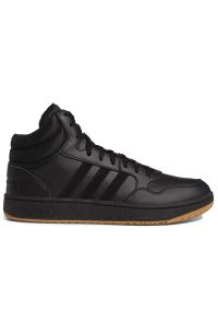 Adidas - Buty adidas Hoops Mid 3.0 GY4745 - czarne. Okazja: na co dzień. Wysokość cholewki: za kostkę. Zapięcie: sznurówki. Kolor: czarny. Materiał: guma, skóra ekologiczna. Szerokość cholewki: normalna #1