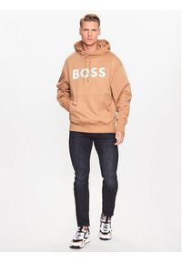 BOSS - Boss Bluza 50496661 Beżowy Oversize. Kolor: beżowy. Materiał: bawełna