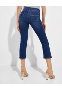 Elisabetta Franchi - ELISABETTA FRANCHI - Granatowe spodnie jeansowe. Kolor: niebieski. Wzór: aplikacja #2