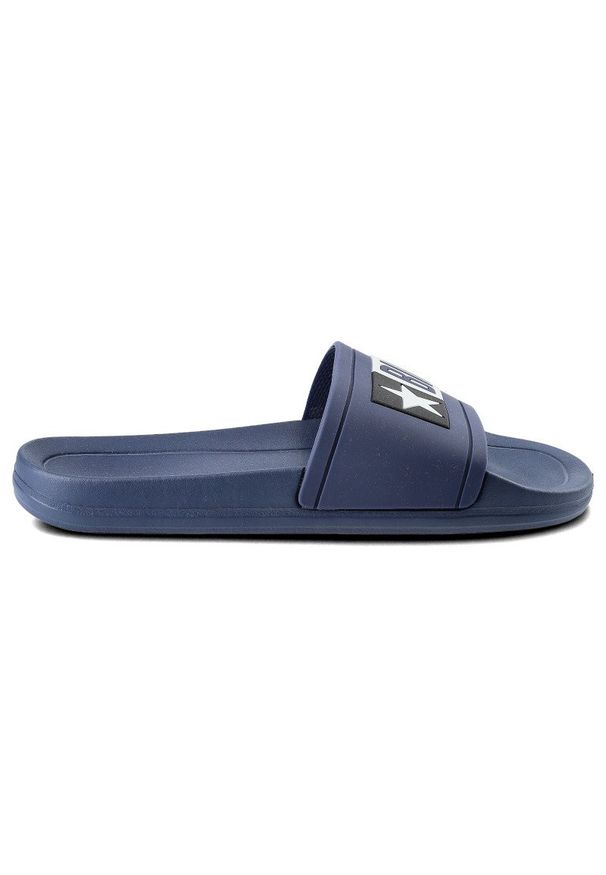 Big-Star - Granatowe Klapki Big Star Męskie Wodoodporne Buty. Kolor: niebieski. Wzór: napisy. Styl: wakacyjny
