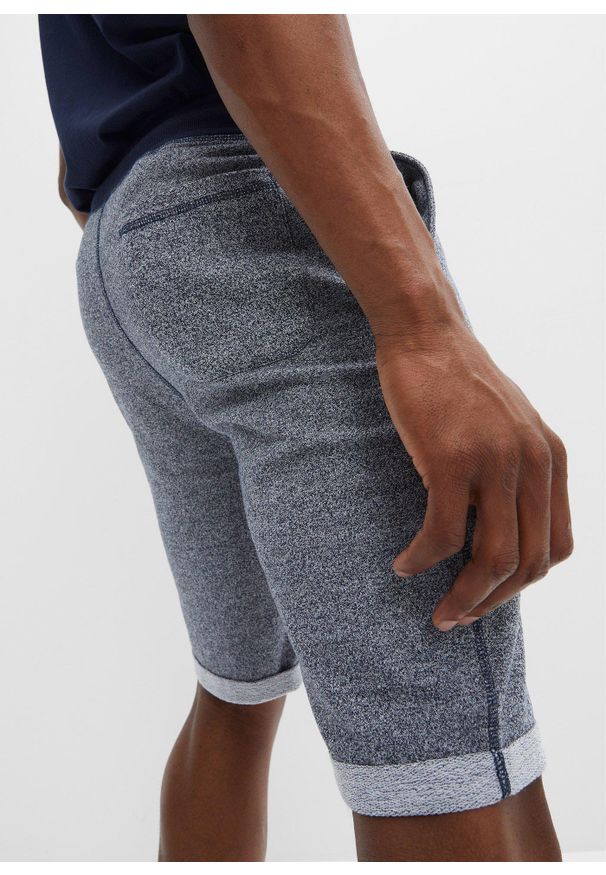 bonprix - Bermudy dresowe regular fit. Kolor: niebieski. Materiał: dresówka. Wzór: nadruk