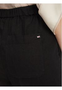TOMMY HILFIGER - Tommy Hilfiger Spodnie materiałowe WW0WW46823 Czarny Straight Fit. Kolor: czarny. Materiał: len #4