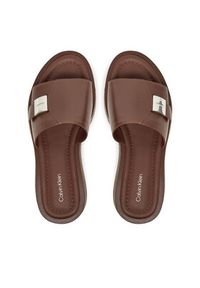 Calvin Klein Klapki Flatform Slide W/Ck Hw - Lth HW0HW02368 Brązowy. Kolor: brązowy. Materiał: skóra #6
