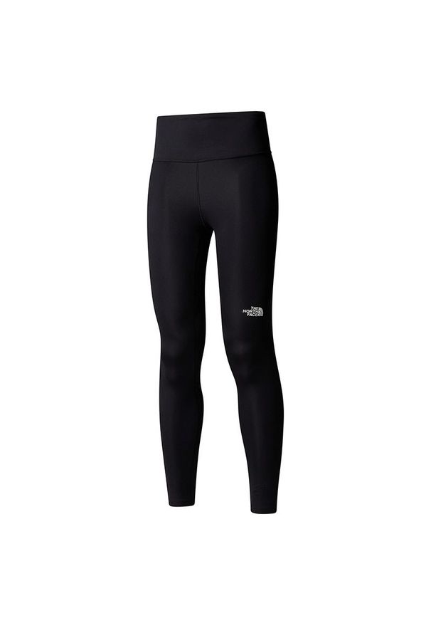 Legginsy damskie The North Face Flex 0A8BRYJK31 - czarne. Stan: podwyższony. Kolor: czarny. Materiał: elastan, poliester, materiał. Wzór: aplikacja. Styl: sportowy