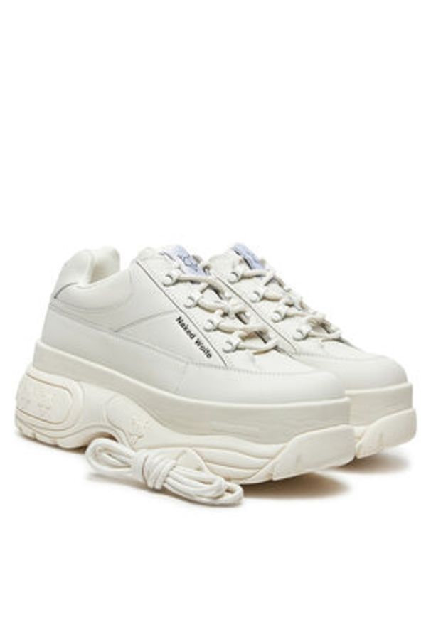 Naked Wolfe Sneakersy Sporty Biały. Kolor: biały. Materiał: skóra