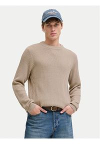Jack & Jones - Jack&Jones Sweter Dover 12278816 Beżowy Regular Fit. Kolor: beżowy. Materiał: syntetyk