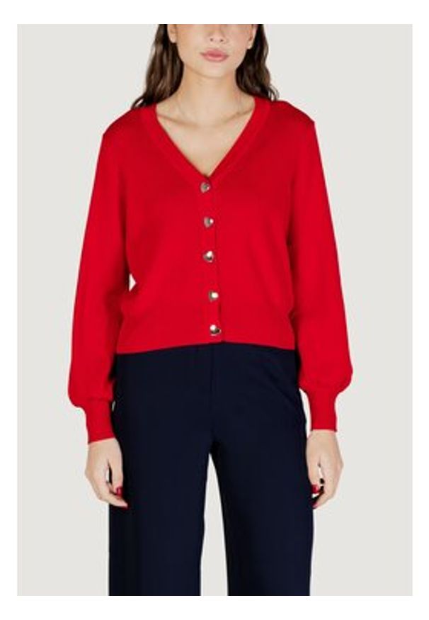 Morgan Kardigan 261-MLIKE Czerwony Regular Fit. Kolor: czerwony. Materiał: wiskoza