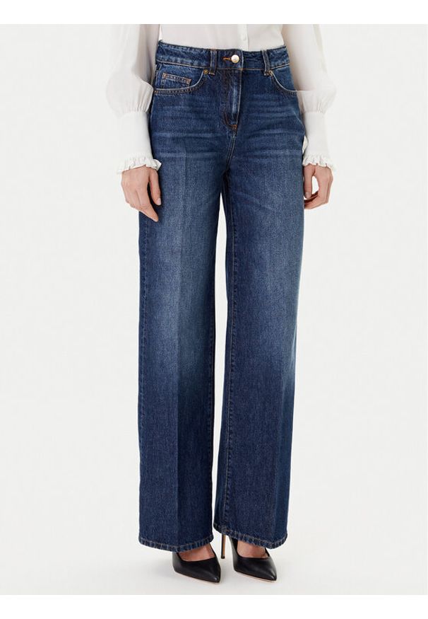 Luisa Spagnoli Jeansy Ortografia 542372 Granatowy Wide Leg. Kolor: niebieski