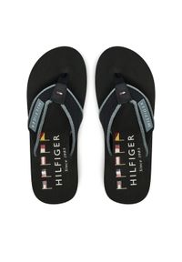 TOMMY HILFIGER - Tommy Hilfiger Japonki Patch Hilfiger Beach Sandal FM0FM05435 Czarny. Kolor: czarny. Materiał: materiał