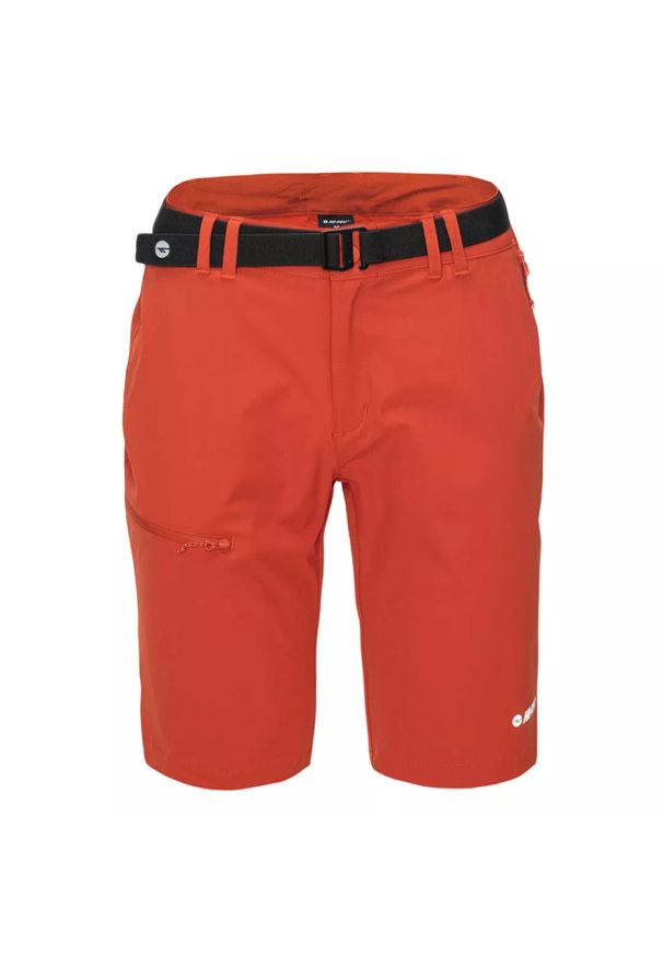 Hi-tec - Spodenki męskie trekkingowe Hi-Tec Palmiro 1/2 - czerwone, Rozmiar S. Kolor: czerwony. Materiał: nylon, skóra, materiał, włókno, elastan. Sezon: lato. Sport: turystyka piesza, wspinaczka