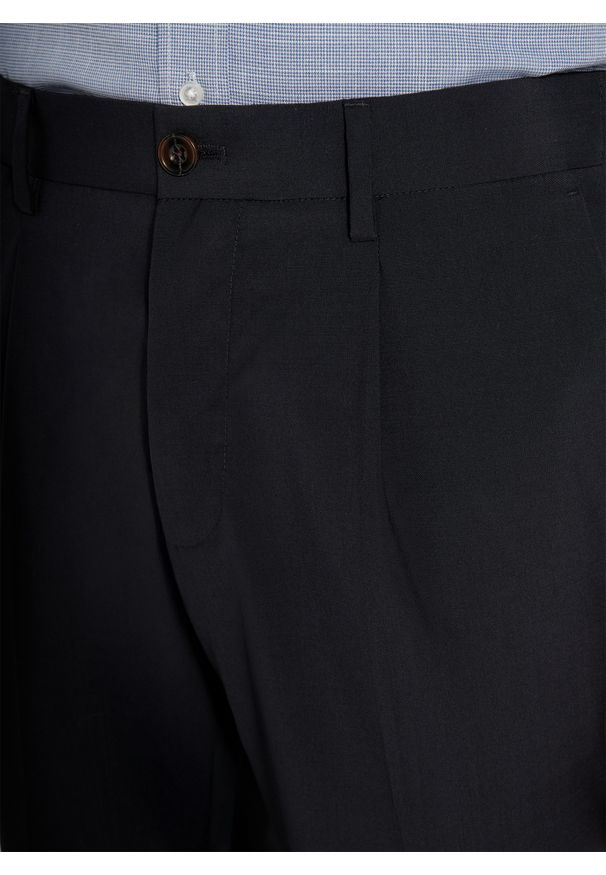 Pako Lorente - PAKO LORENTE - Granatowe casualowe spodnie męskie. Okazja: na co dzień. Kolor: szary, czarny, niebieski. Materiał: wiskoza, wełna. Wzór: gładki. Styl: casual