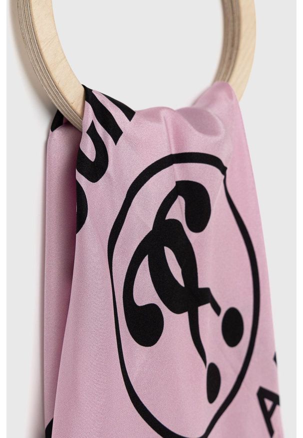 MOSCHINO - Moschino - Apaszka jedwabna. Kolor: różowy. Materiał: jedwab