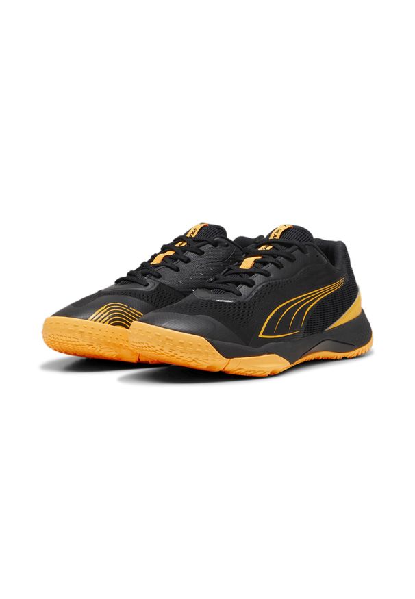 Puma - Halowe buty sportowe Solarstrike III PUMA Black Sun Stream White Orange. Kolor: biały, pomarańczowy, czarny, wielokolorowy, żółty. Sport: piłka ręczna