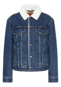 Levi's® Kurtka jeansowa Ex-Boyfriend Sherpa Trucker 36137-0034 Granatowy Regular Fit. Kolor: niebieski. Materiał: jeans #3