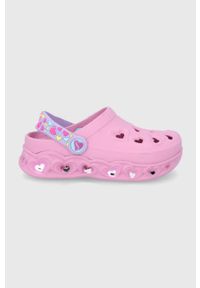 skechers - Skechers klapki dziecięce Foamies kolor różowy. Nosek buta: okrągły. Kolor: różowy. Materiał: guma