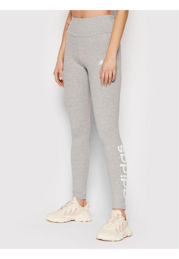 Adidas - adidas Legginsy Loungewear Essentials Logo GL0638 Szary Slim Fit. Kolor: szary. Materiał: bawełna