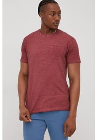 Lee Cooper t-shirt bawełniany kolor bordowy gładki. Kolor: czerwony. Materiał: bawełna. Wzór: gładki