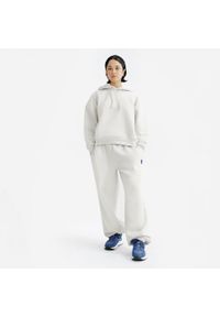 Decathlon - Bluza z kapturem damska Elementals. Typ kołnierza: kaptur. Kolor: beżowy. Materiał: tkanina, elastan, prążkowany, bawełna, materiał, poliester